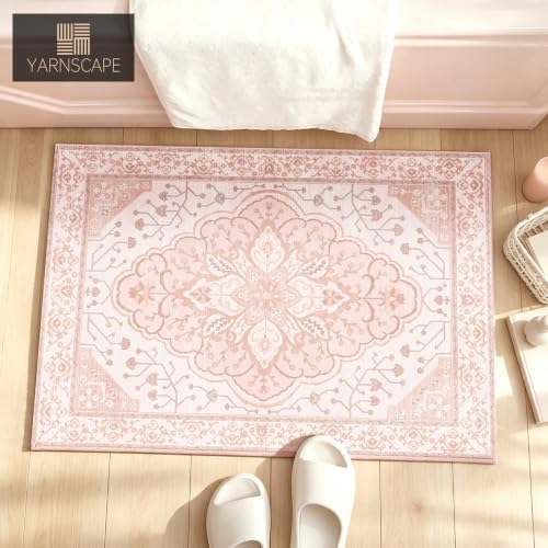 YARNSCAPE 2' x 3' Machine Washable Area Rug, Non-Slip Low-Pile Carpet