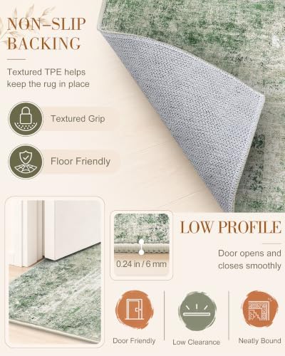 OLANLY 2x6 Washable Runner Rug, Soft Non Slip Carpet for Hallway Kitchen