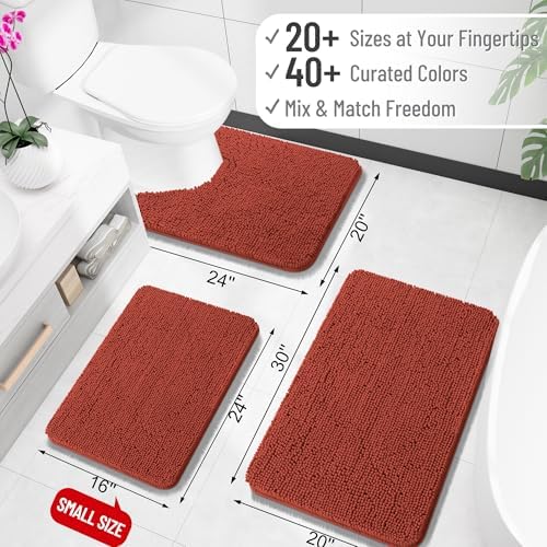 OLANLY Bathroom Rugs 34x21, Extra Soft Absorbent Chenille Bath Rugs