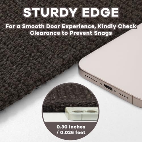 EARTHALL Washable Area Rug, Non Slip Entryway Rug, 4x6 Ft, Taupe/Coffee