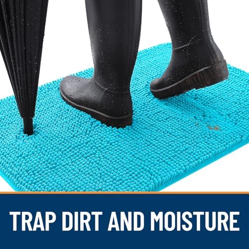 OLANLY Dog Door Mat for Muddy Paws 54x24, Super Absorbent Chenille Mud Mat