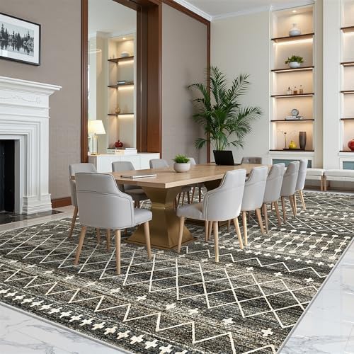 Miukiki 10x14 Area Rugs for Living Room Non Slip Washable Rug Black