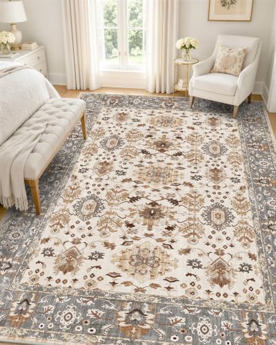 OLANLY 5x7 Washable Area Rug, Soft Non Slip Carpet for Bedroom Living Room