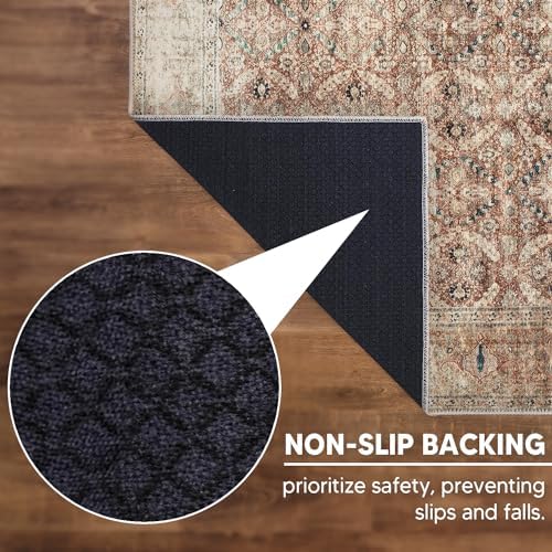 Keen Home Design Vintage Washable Runner Rug, Non-Slip Low Pile, 2x10