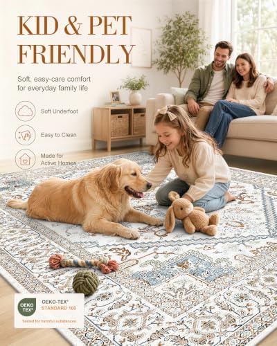 OLANLY 2x3 Washable Small Rug Non Slip Indoor Door Mat for Entryway Bedside