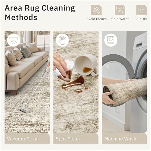 Soalmost Runner Rug 2x8 Washable Non-Slip Hallway Kitchen Runners Brown