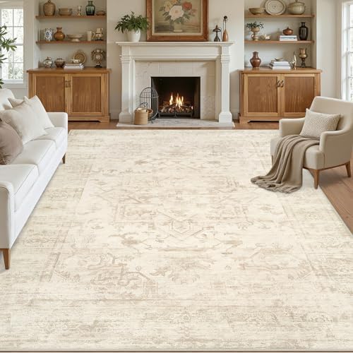 10x14 Area Rugs Living Room: Bedroom Washable Carpet Beige/Brown