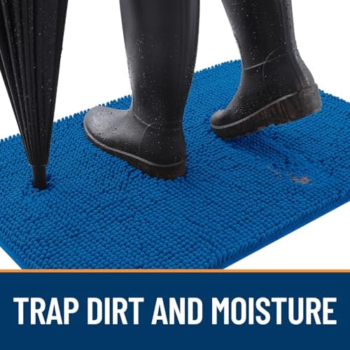 OLANLY Dog Door Mat for Muddy Paws 44x24, Super Absorbent Chenille Mud Mat