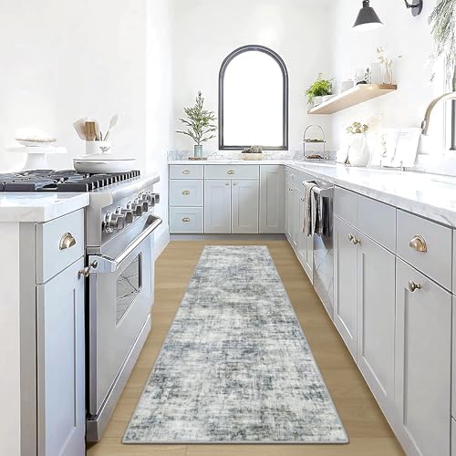 2'6''x8' Runner Rugs Washable Rug:Modern Abstract Hallway Blue Multi Carpet