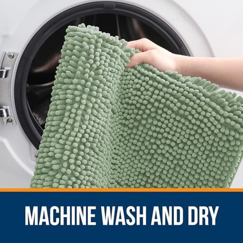 OLANLY Bathroom Rugs 36x24, Extra Soft Absorbent Chenille Bath Rugs