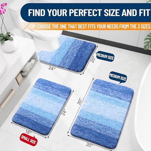 OLANLY Large Bathroom Rugs 60x40, Extra Soft Absorbent Microfiber Bath Rugs