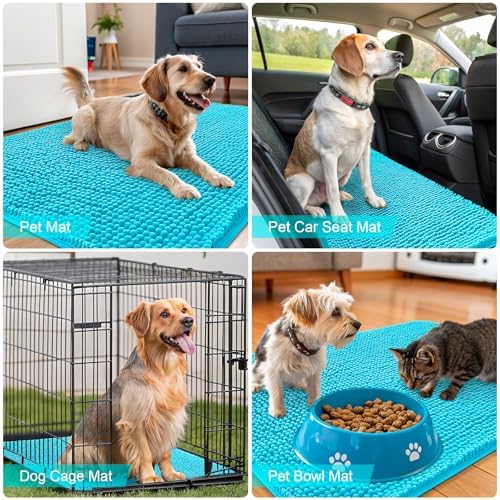 OLANLY Dog Door Mat for Muddy Paws 70x46, Super Absorbent Chenille Mud Mat