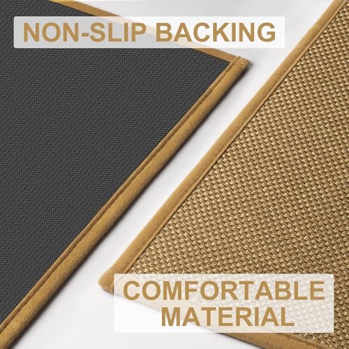 LEKEEPGO Door Mat 24"x47", Non Slip Washable Indoor Door Mat, Light Brown
