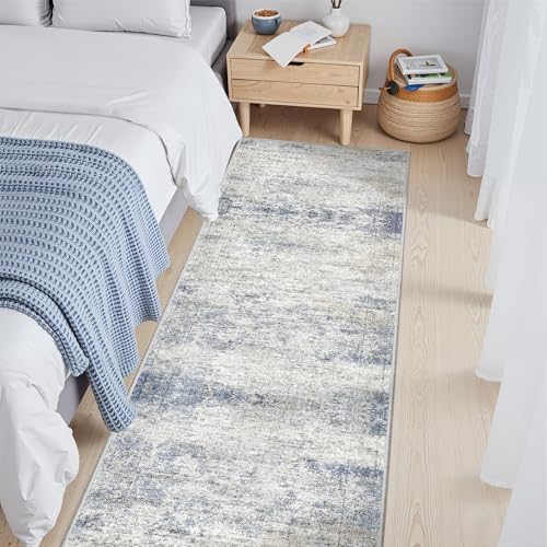 2x6 Runner Rug Non Slip,Washable Hallway Runner Rug,Blue