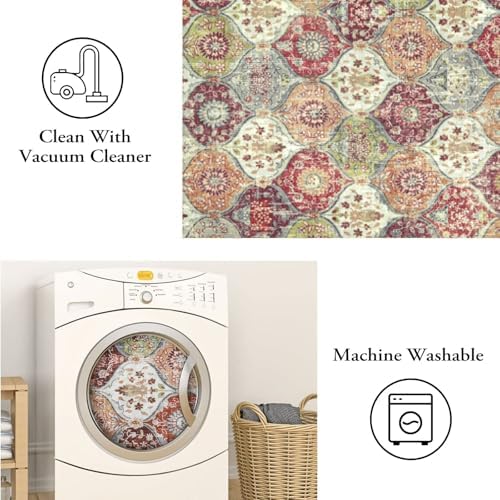 Lahome Moroccan Hallway Runner, 2x6 Kitchen Runner Rug Non Skid Washable