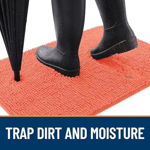OLANLY Dog Door Mat for Muddy Paws 35x24, Super Absorbent Chenille Mud Mat