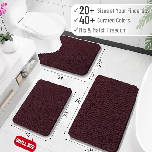 OLANLY Bathroom Rugs 32x20, Extra Soft Absorbent Chenille Bath Rugs