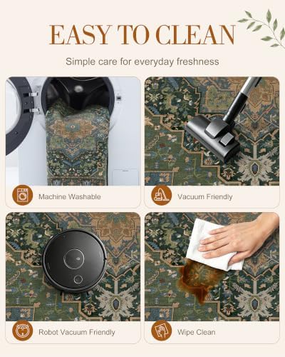 OLANLY 2x7 Washable Runner Rug, Soft Non Slip Carpet for Hallway Kitchen