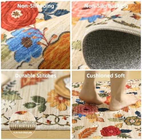 Washable Kitchen Rugs Runners for Hallways: 2X6 Carpet Runner Rug Non Slip
