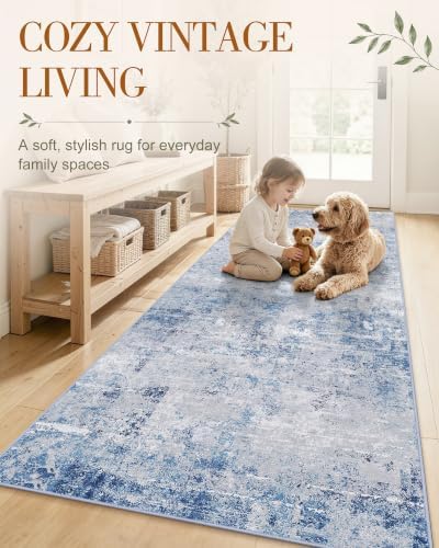 OLANLY 2x4 Washable Accent Rug Non Slip Carpet for Entryway Kitchen Bedside