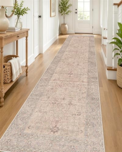OLANLY 2'6"x14' Washable Runner Rug, Non Slip Carpet for Hallway Kitchen
