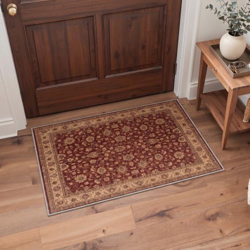 Bavni 2x3 Doormat, Vintage Floral Washable Non Slip Area Rug for Entrance