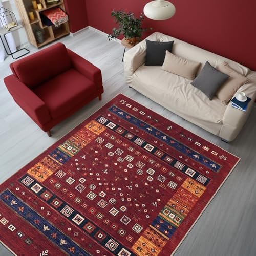 Keen Home Design Vintage Washable Entryway Rug, Non-Slip Low Pile, 3x5