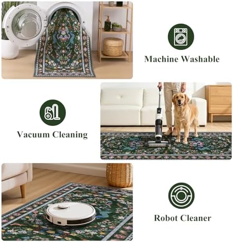 HEBE Hallway Runner Rug 2'x6', Washable Non Slip Kitchen Rug Runner
