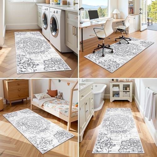 HEBE Hallway Runner Rug 2'x4', Washable Non Slip Kitchen Rug Runner