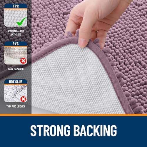 OLANLY Bathroom Runner Rugs 70x24, Extra Soft Absorbent Chenille Bath Rugs