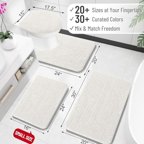 OLANLY Small Bathroom Rugs 30x18, Extra Soft Absorbent Chenille Bath Rugs