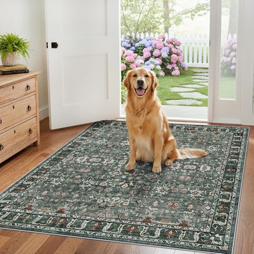Washable 3x3 Square Entry Rug: Rugs for Kitchen Bedroom Entryway Bathroom