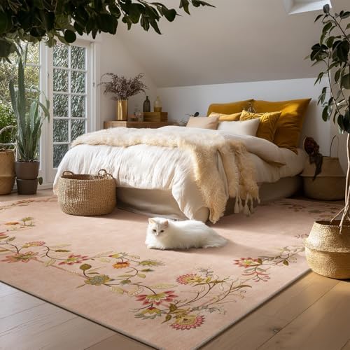 8x10 Area Rugs for Living Room: Washable Bedroom Rug Non Slip Large Carpet