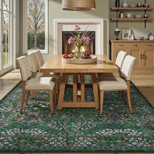 Lahome Floral 10x14 Area Rugs for Living Room, Soft 10x14 Washable Rugs