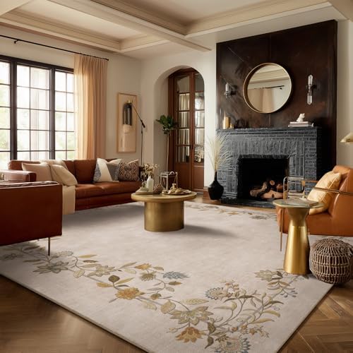 Washable Living Room Area Rug: 10x12 Large Rugs for Bedroom Non Slip Carpet
