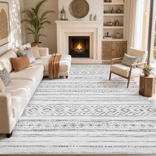 cotiled Boho 5x8 Area Rugs for Living Room: Soft Moroccan Washable Rug