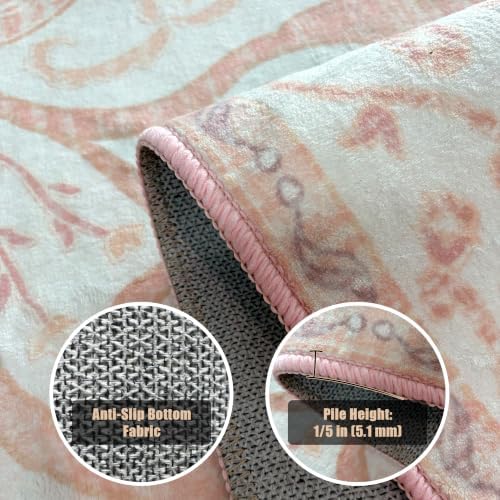 YARNSCAPE 2' x 3' Machine Washable Area Rug, Non-Slip Low-Pile Carpet