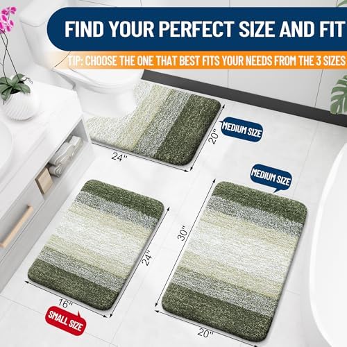 OLANLY Bathroom Rugs Mat 34x21, Extra Soft Absorbent Microfiber Bath Rugs