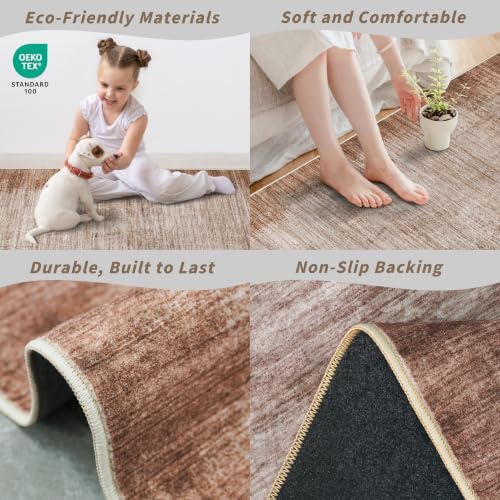 3x10 ft Hallway Runner Rug – Non-Slip Washable Solid Long Carpet Runner for Kitchen, Indoor Entryway & Bathroom, Modern Neutral Low Pile Wide Floor Mat (Warm Taupe,3x10)