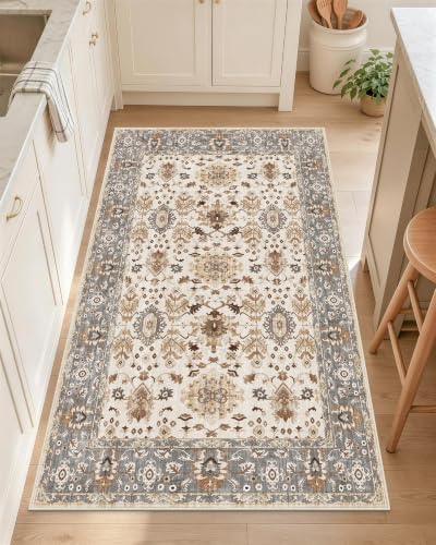 OLANLY 2x4 Washable Accent Rug Non Slip Carpet for Entryway Kitchen Bedside