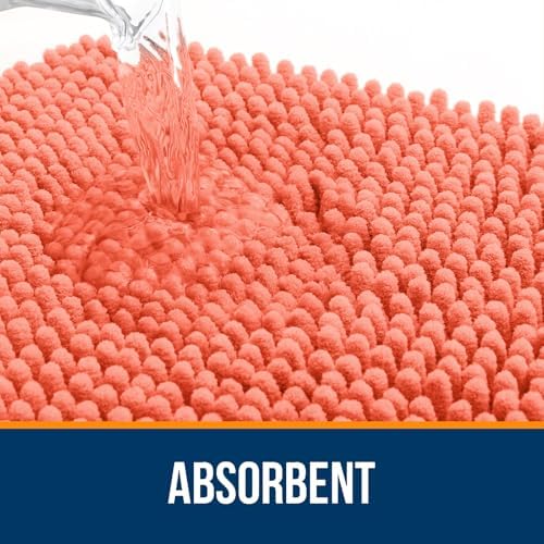 OLANLY Toilet Rugs U-Shaped 24x20, Soft Absorbent Chenille Contour Rugs