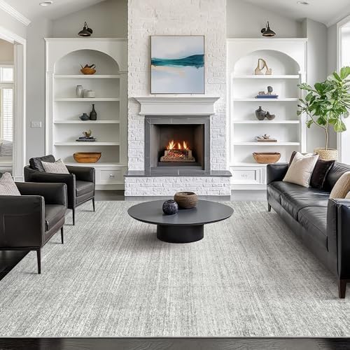 Valenrug 8x10 Area Rugs for Living Room, Large Washable Rug Non Slip, Grey