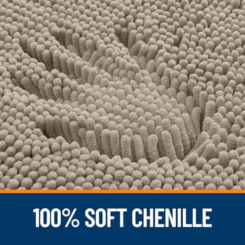 OLANLY Large Bathroom Rugs 59x35, Extra Soft Absorbent Chenille Bath Rugs