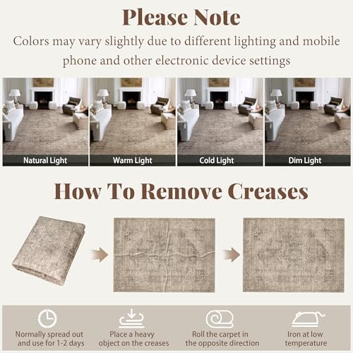 Machine Washable Rugs for Living Room: 9x12 Area Rugs for Bedroom