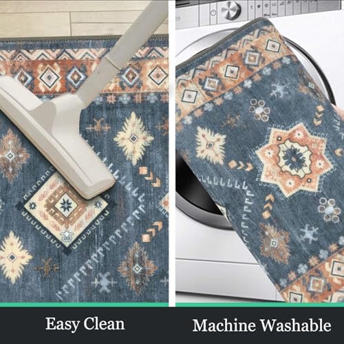 HEBE Boho Kitchen Rugs Set of 3, Non Slip Washable Kitchen Mats for Floor