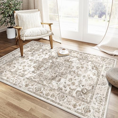 4x6 Brown Neutral Area Rug