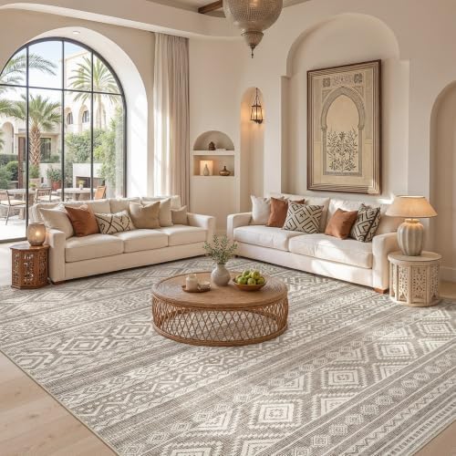 cotiled Boho 5x8 Area Rugs for Living Room: Soft Moroccan Washable Rug