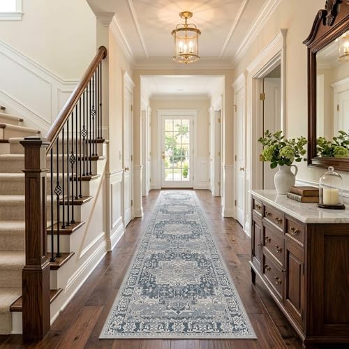 Rugxara 2x10 Washable Runner Rug for Hallway Kitchen Entryway, Taupe/Grey