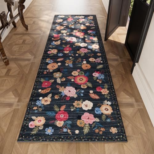 Washable Kitchen Rug Runner for Hallway: 2'6"x8' Carpet Runner Rug Non Slip