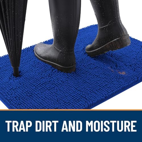 OLANLY Dog Door Mat for Muddy Paws 47x32, Super Absorbent Chenille Mud Mat